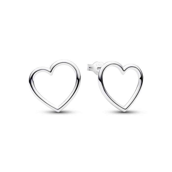 Hart oorbellen voor dames in sterling zilver, Moments