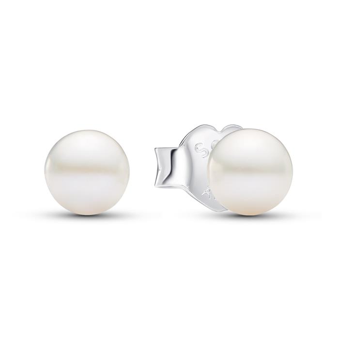 Timeless pearl stud earrings for women in sterling silver