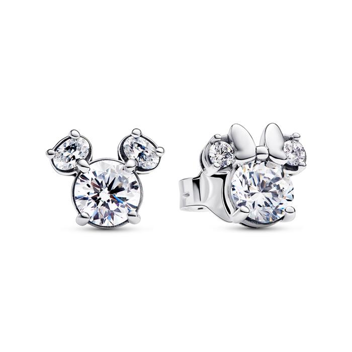Stud earrings Disney Mickey Mouse & Minnie, 925 silver