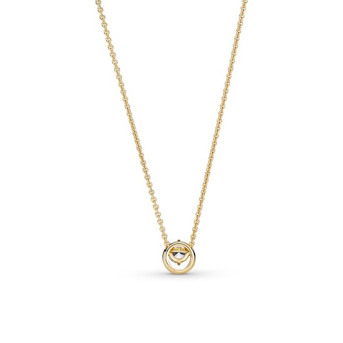 Ladies necklace with cubic zirconia, IP gold