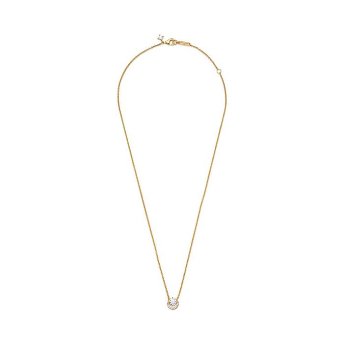 Ladies necklace with cubic zirconia, IP gold