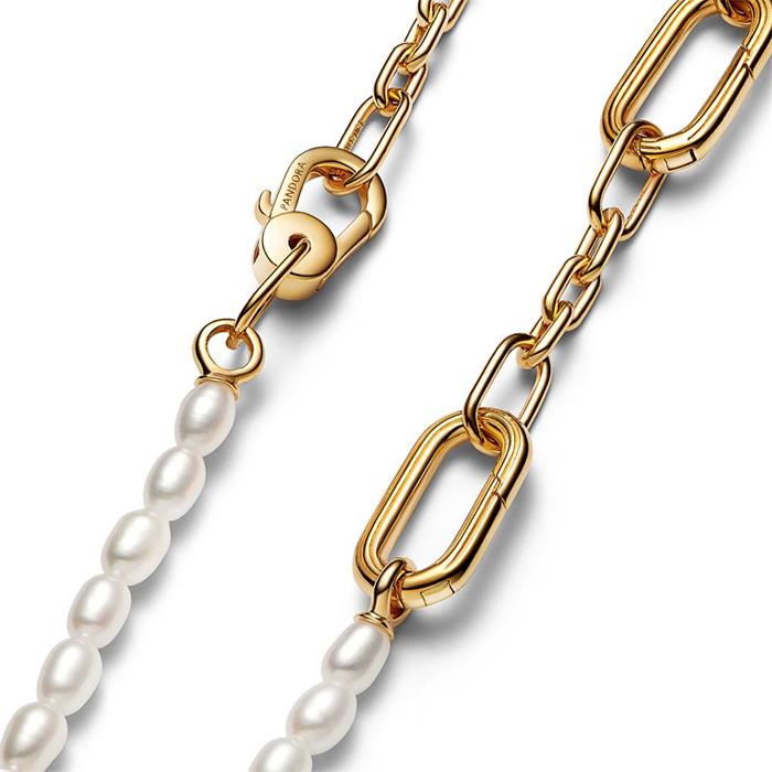 Halskette für Damen mit Perlen, ME, vergoldet
