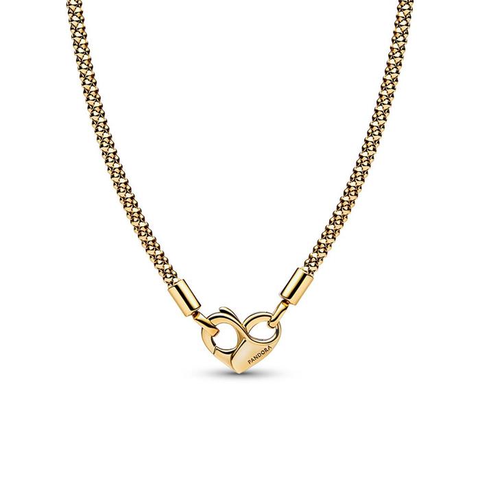 Moments ladies necklace with heart-shaped lobster clasp, gold-plated