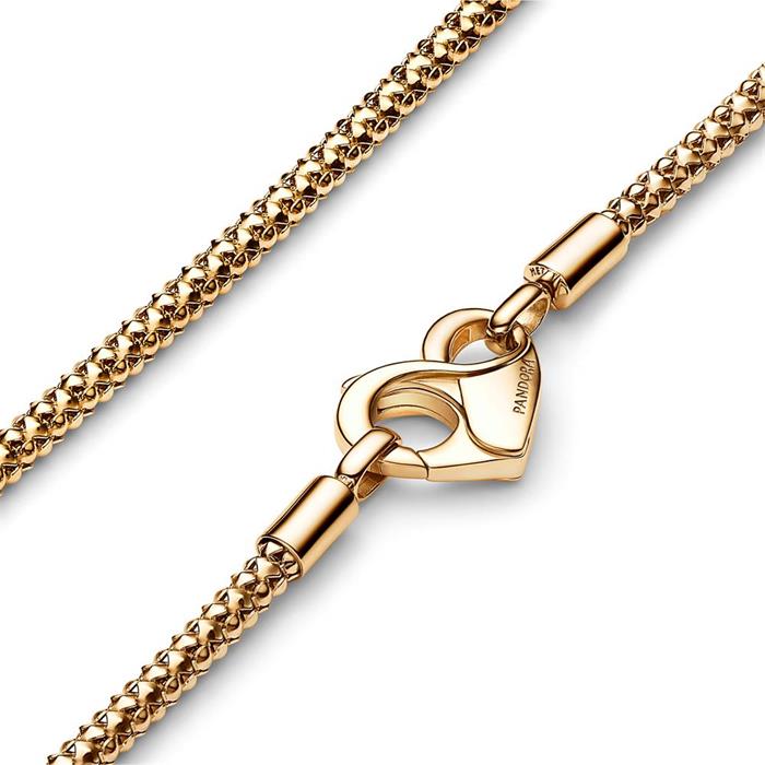 Moments ladies necklace with heart-shaped lobster clasp, gold-plated