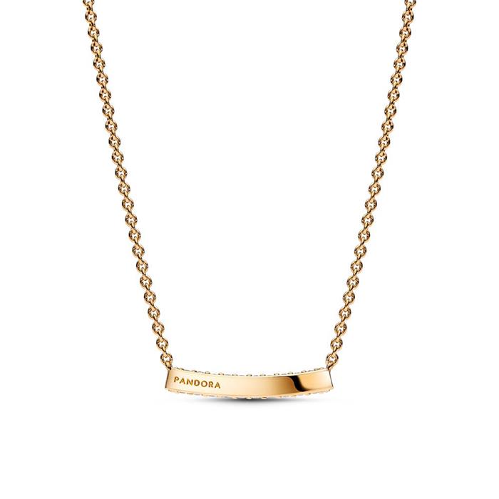 Timeless necklace pavé for ladies, gold plated