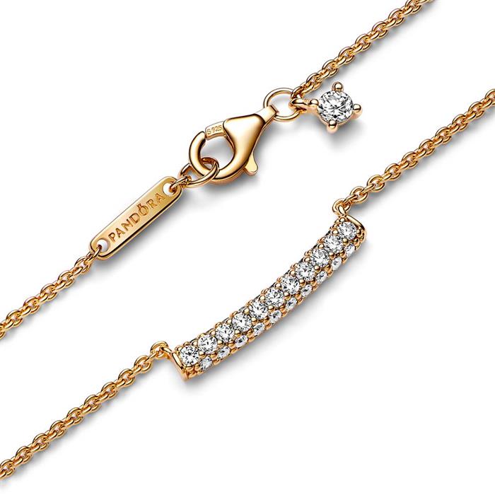 Timeless necklace pavé for ladies, gold plated