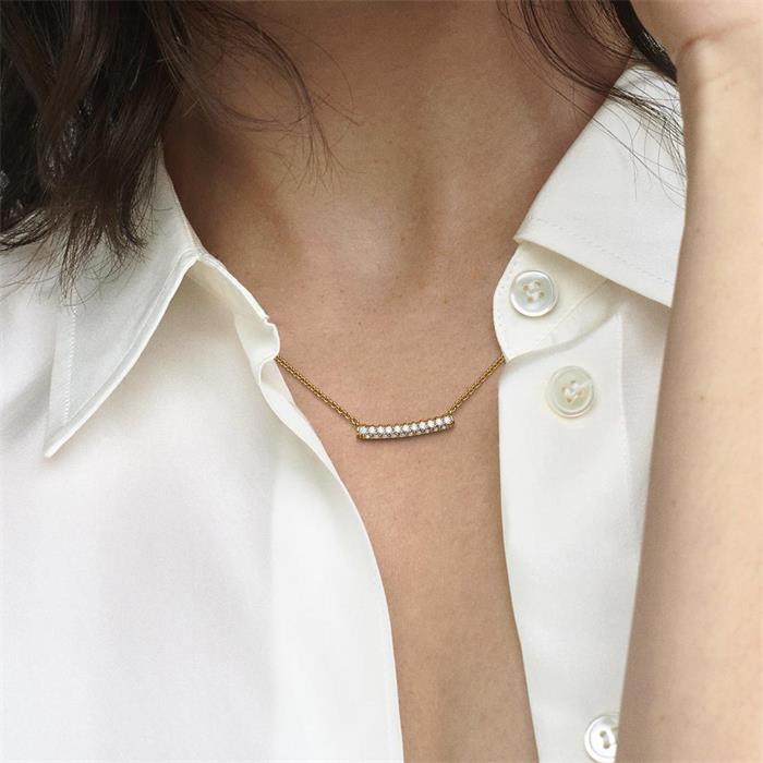 Tijdloos collier pavé voor dames, verguld