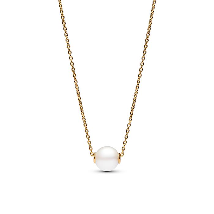 Gold-plated necklace for women with pearl