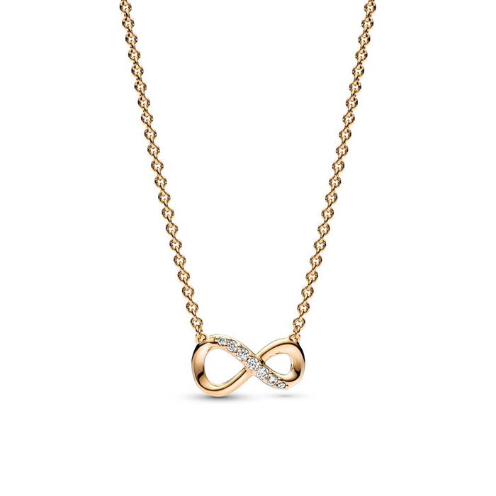 Infinity Necklace For Ladies, Gold Plated