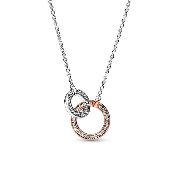 Signature Kette für Damen, 925er Silber, bicolor