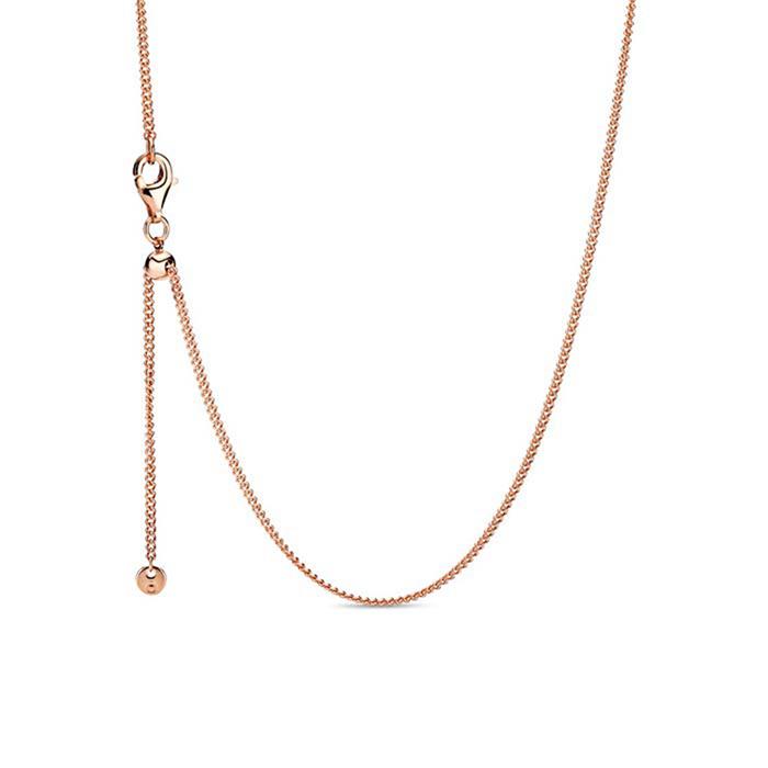 Rose necklace curb chain for women