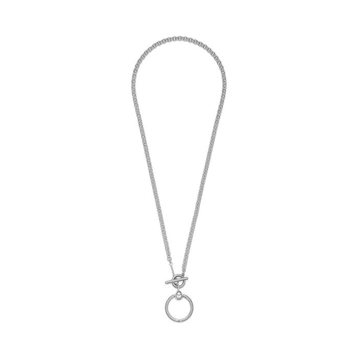 Necklace with o-pendant and t-clasp, 925 silver