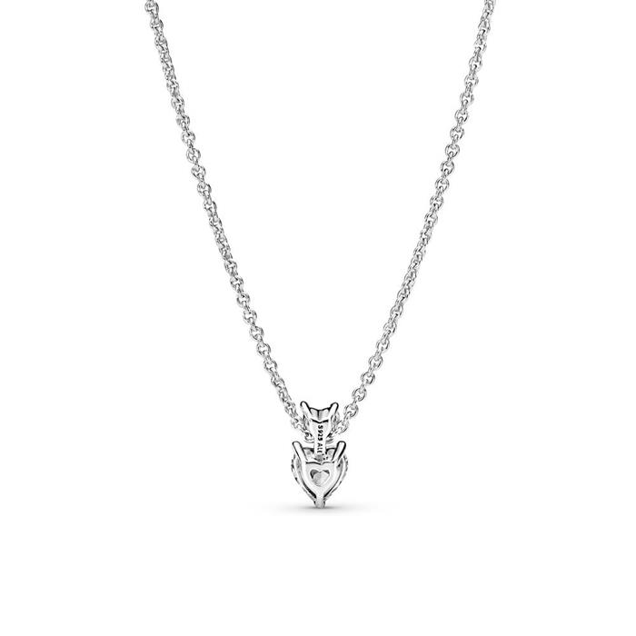 Heart Necklace For Ladies, Sterling Silver With Cubic Zirconia