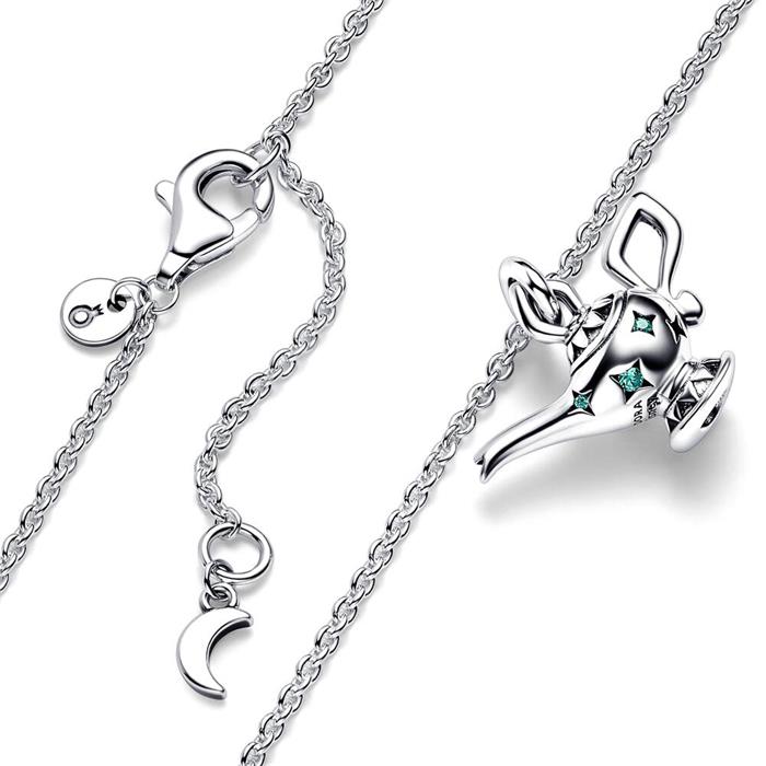 Wonder lamp necklace in 925 sterling silver, disney's aladdin