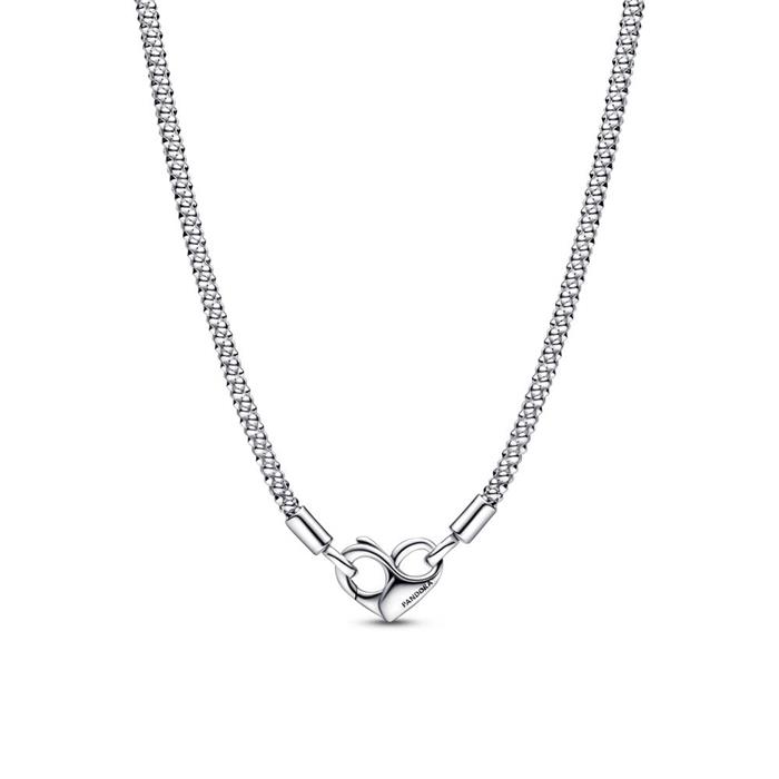 Ladies necklace in 925 sterling silver with infinity heart clasp
