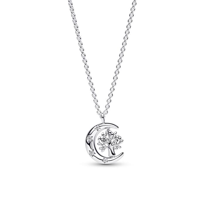 Cadena para mujer moments luna y árbol de la vida, plata 925