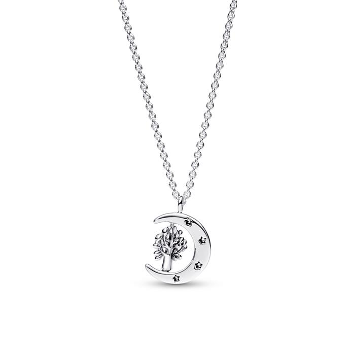 Ladies necklace moments moon and tree of life, sterling silver