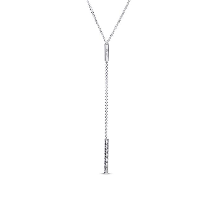 Timeless pavé prism necklace for ladies in sterling silver