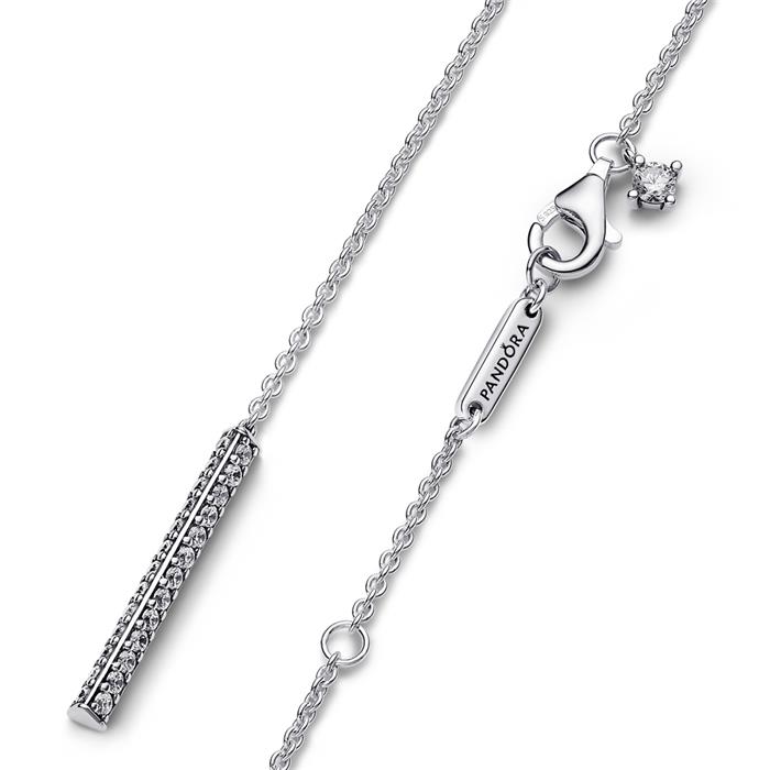 Timeless pavé prism necklace for ladies in sterling silver