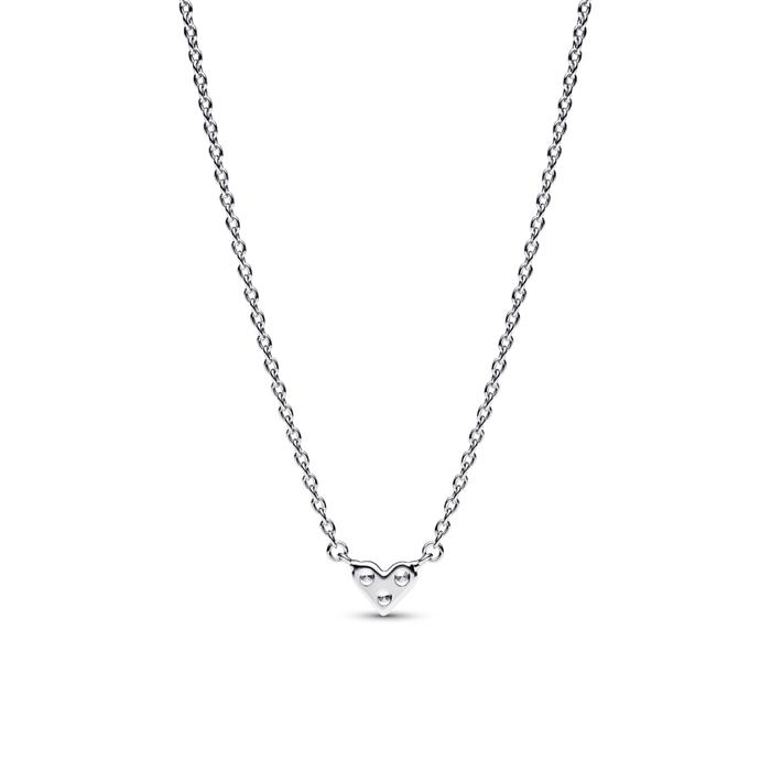 Ladies heart necklace timeless in 925 silver with zirconia