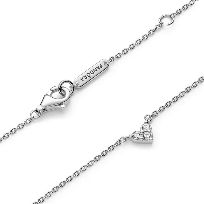 Ladies heart necklace timeless in 925 silver with zirconia