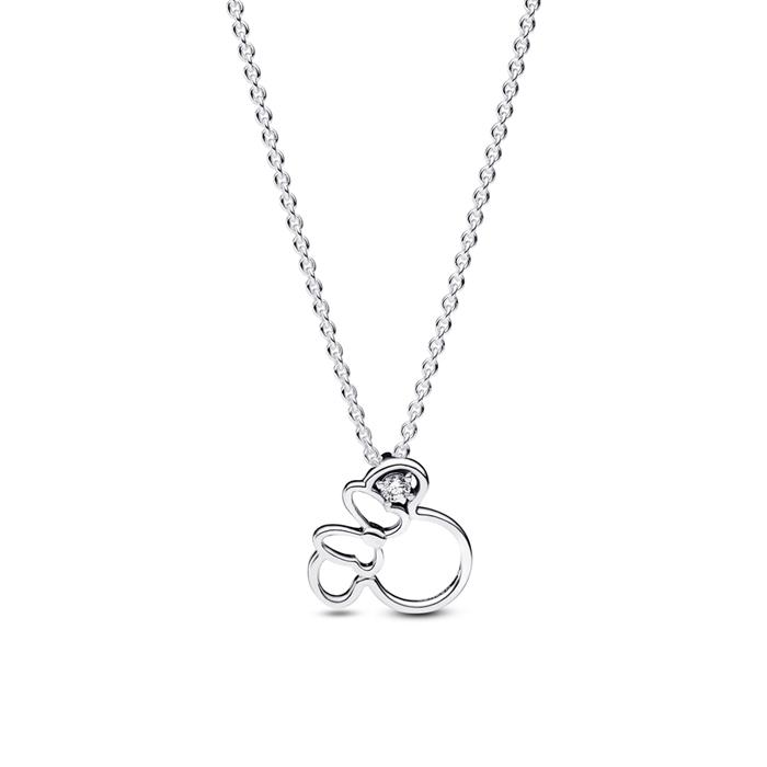 Disney Minnie Mouse silhouette necklace in sterling silver
