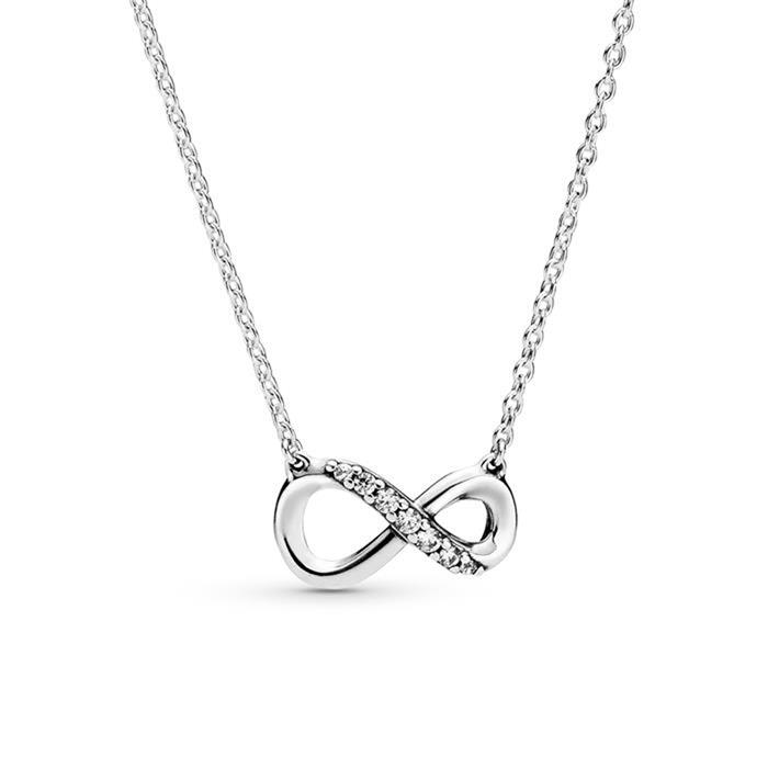 Necklace infinity for women made of 925 silver zirconia