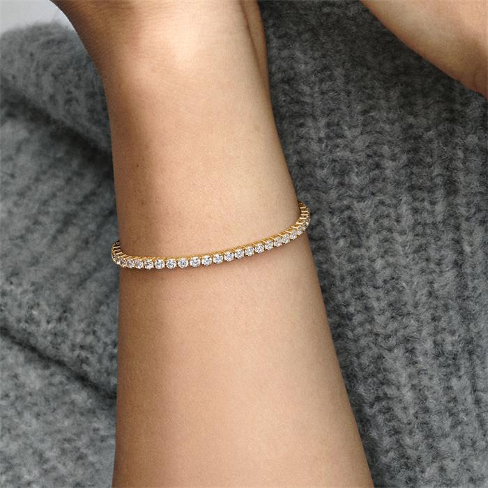 Moments tennis bracelet for women with zirconia, gold-plated