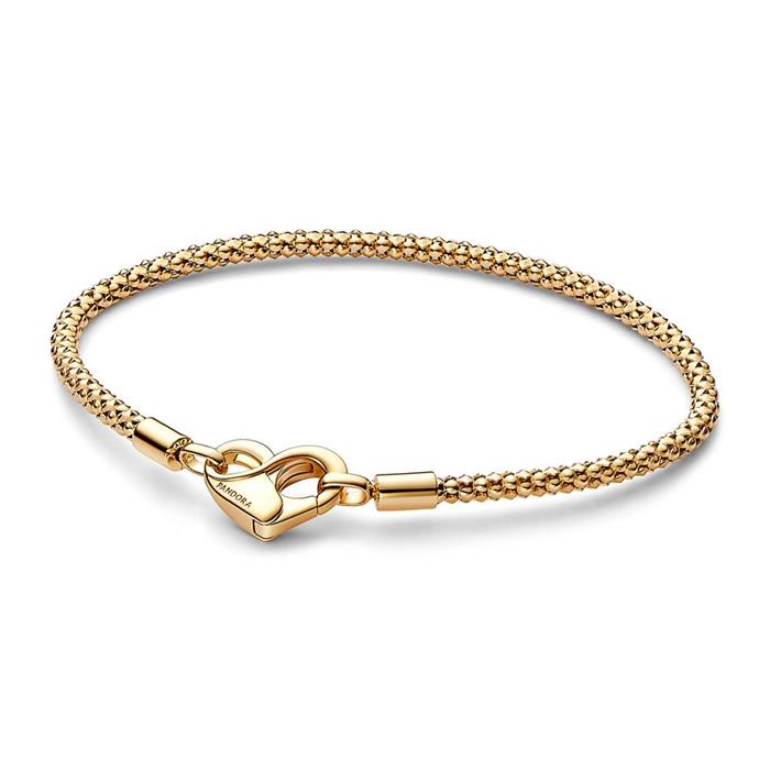 Moments bracelet with heart clasp, gold-plated