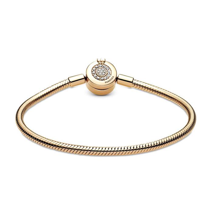 Pandora damesslang schakelarmband Crown goud