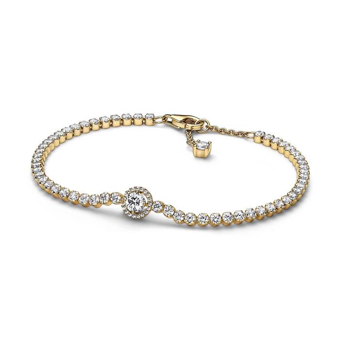 Ladies bracelet with zirconia, gold plated