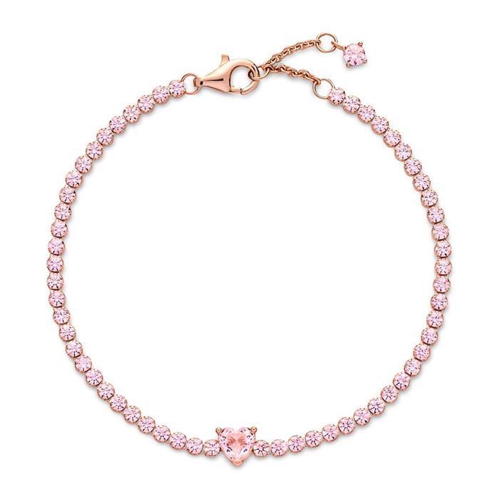 Damenarmband mit rosafarbenen Kristallen, ROSE