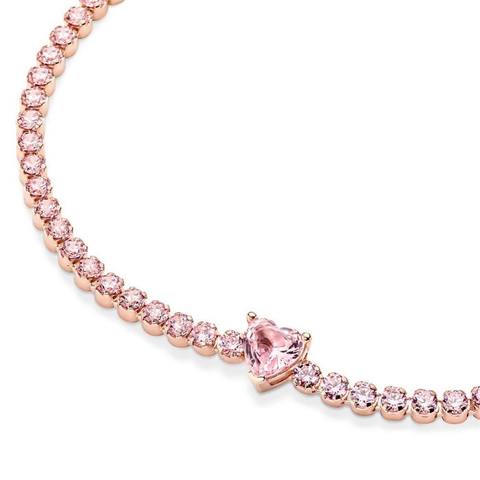 Damenarmband mit rosafarbenen Kristallen, ROSE