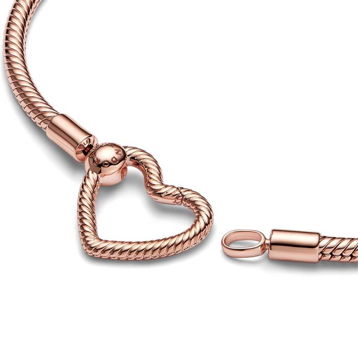 Moments snake bracelet heart for ladies, rosé