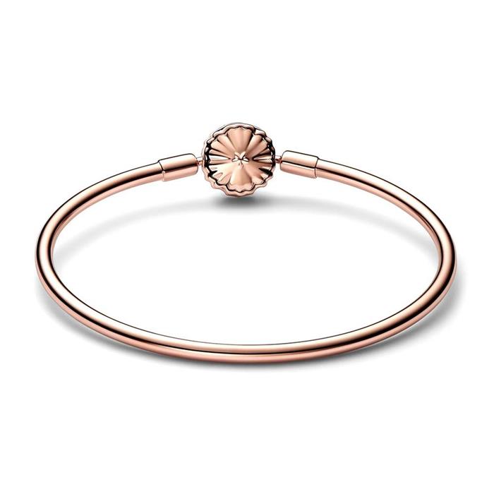 Rose gold plated bangle snowflake with zirconia