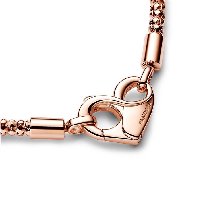 Moments ladies bracelet, rose gold-plated, heart clasp