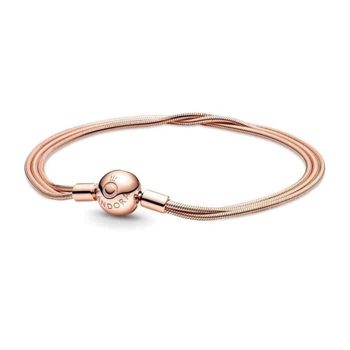 Rose pulsera de eslabones de serpiente de varias vueltas