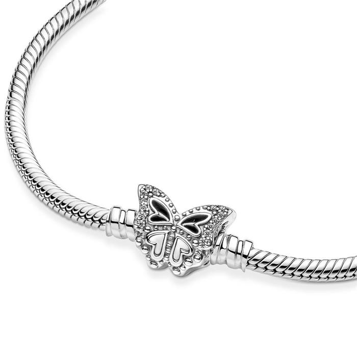 Pulsera básica de plata 925 para mujer con mariposa