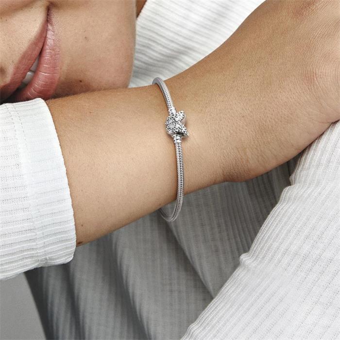 925 sterling silver basic bracelet for ladies with butterfly
