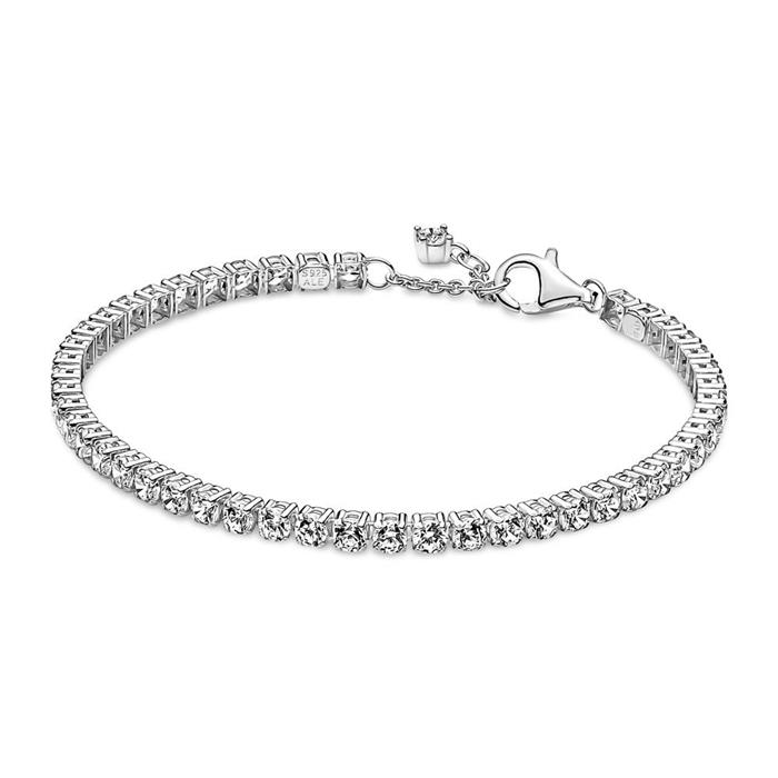 Ladies tennis bracelet in 925 sterling silver with zirconia