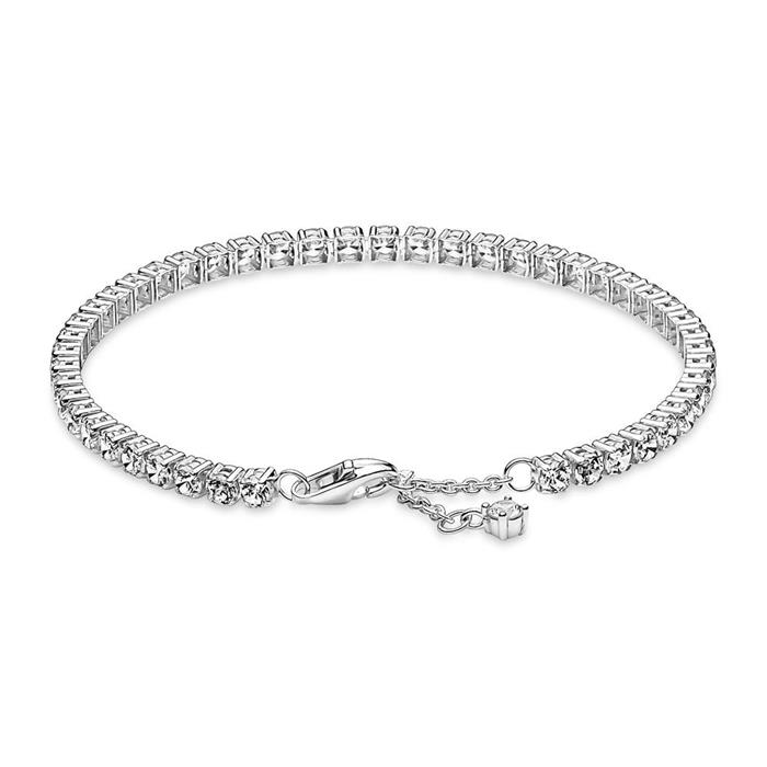 Ladies tennis bracelet in 925 sterling silver with zirconia