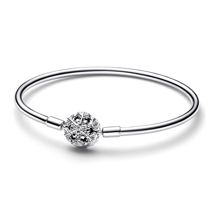 Snowflake bangle in sterling silver with cubic zirconia