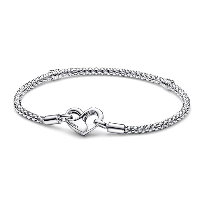 Ladies bracelet with infinity heart clasp, 925s silver