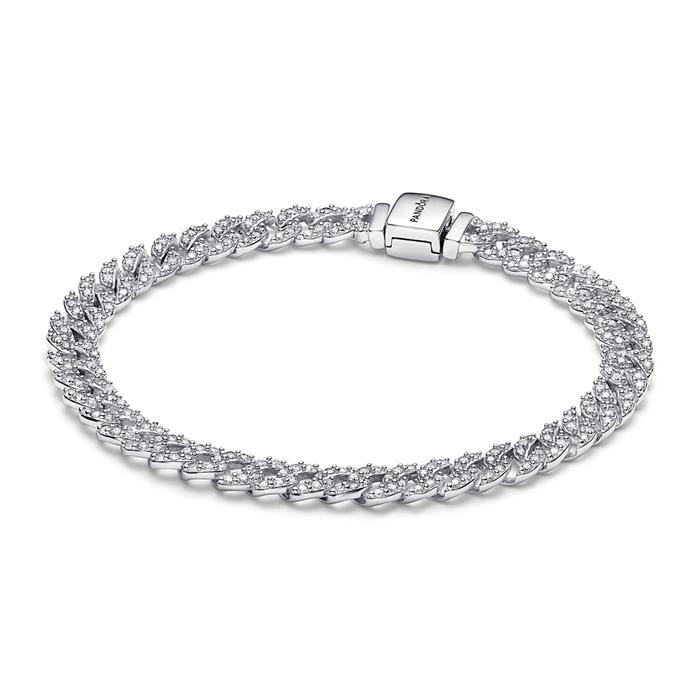 Schakelarmband voor dames timeless pav&#xE9;, sterling zilver