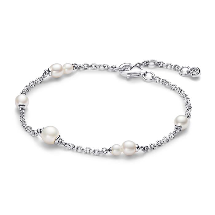 Armband für Damen aus 925er Silber mit Perlen, Timeless