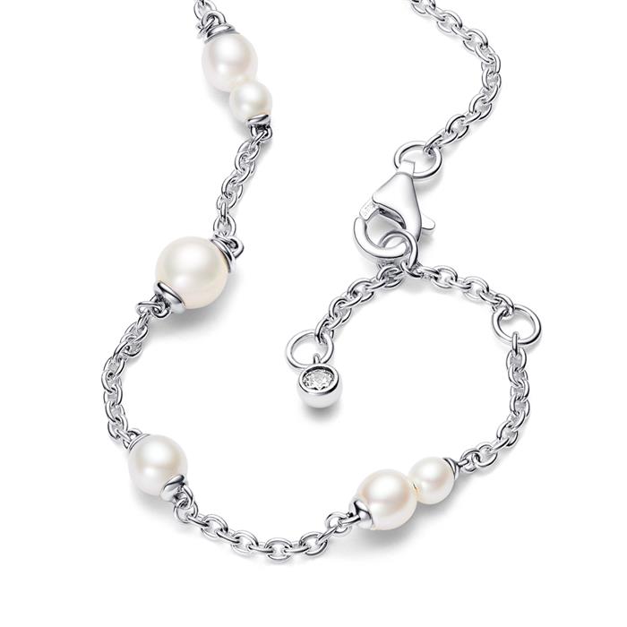 Pulsera para mujer en plata 925 con perlas, Timeless