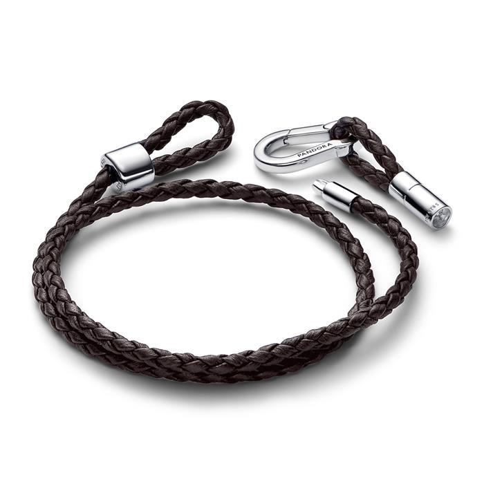 Moments ladies' bracelet in brown leather and 925 silver
