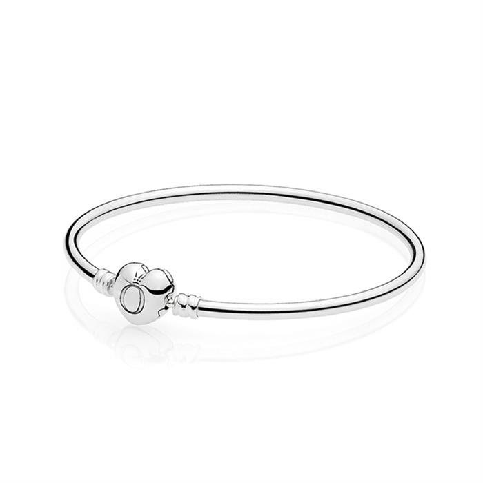 Bangle sterling silver heart clasp