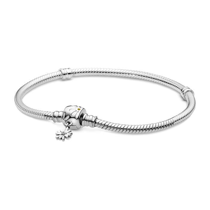 Base bracelet daisies in sterling silver