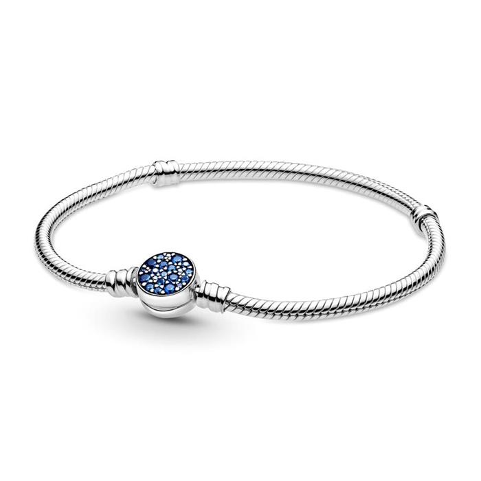 Ladies bracelet in 925 sterling silver with blue crystals